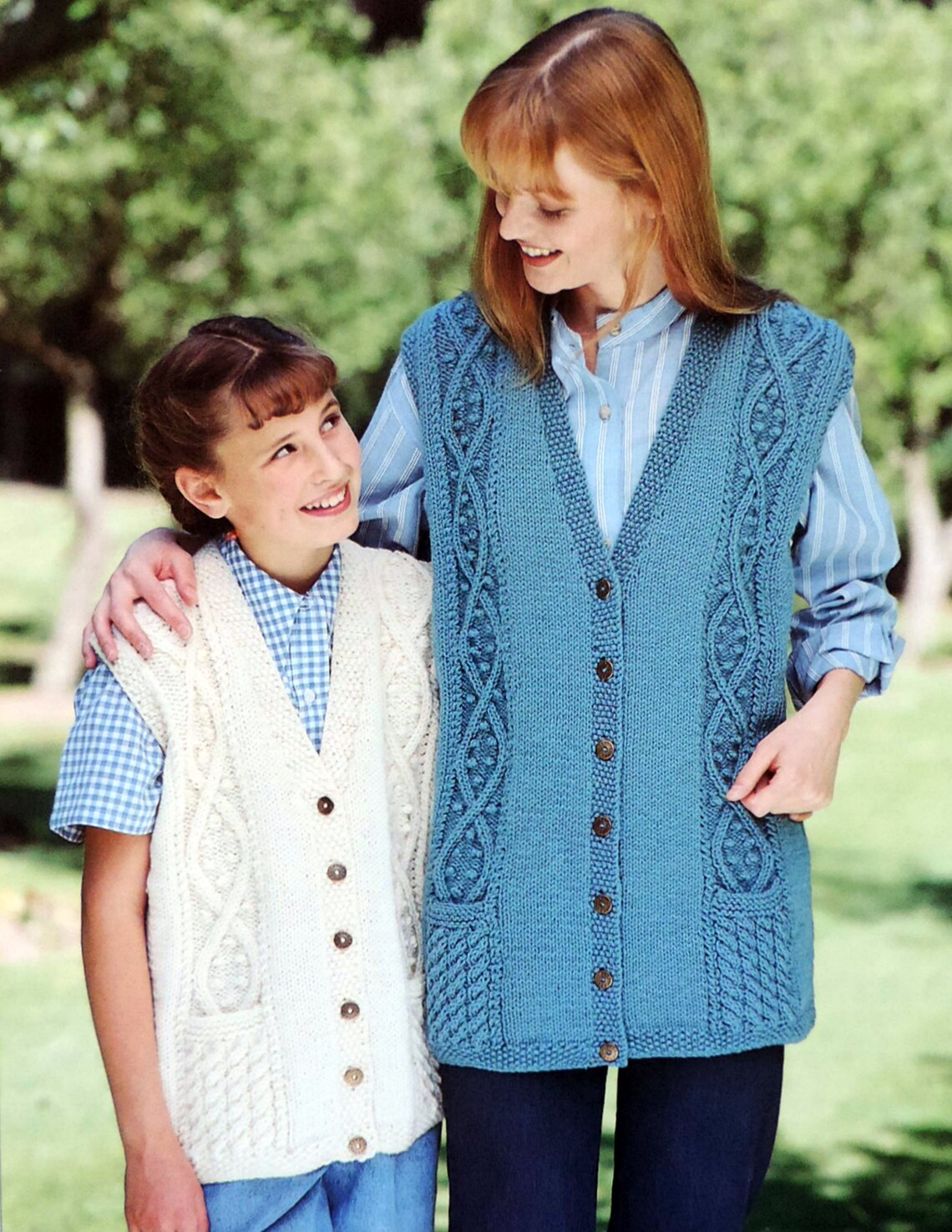Womens Girls Gilet Knitting Pattern PDF Ladies Childs Long Etsy UK