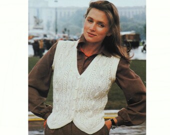 Cable Knit Waistcoat - Etsy