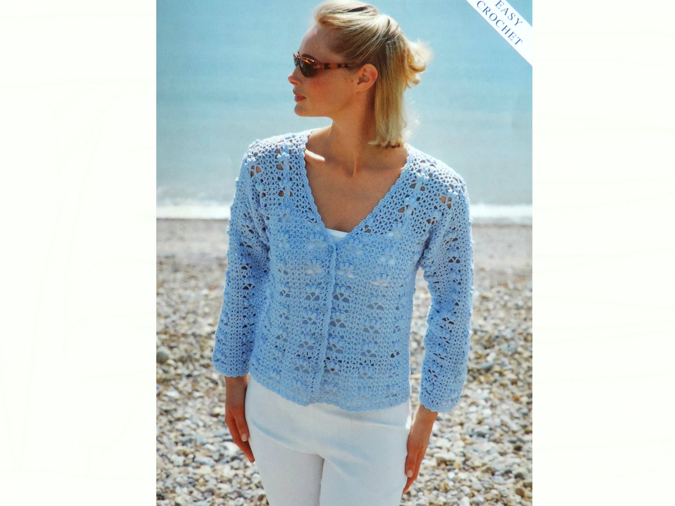 Sizes 34-52 Plus Sizes PDF Instant Download. Ladies Cardigan Crochet Pattern Easy Crochet