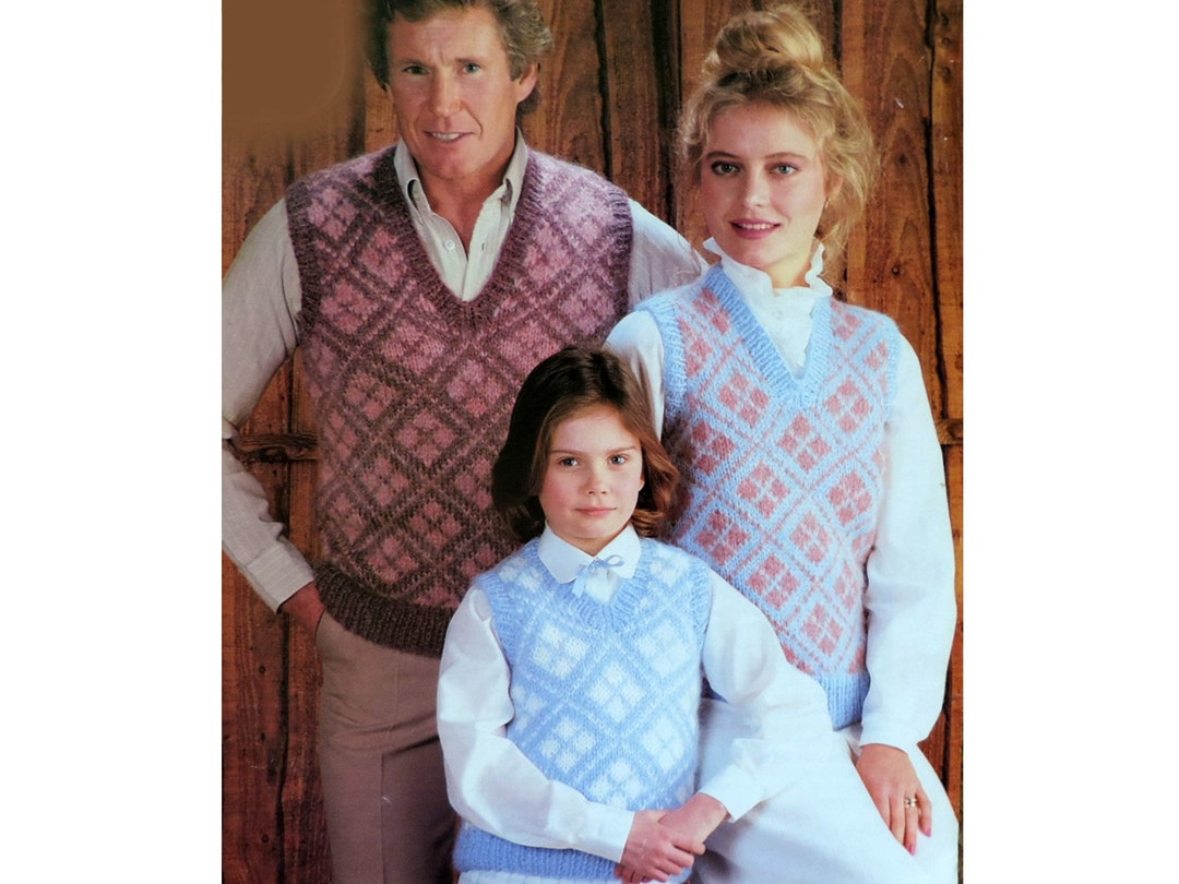 Fair Isle Tank Top Knitting Pattern PDF Argyle Sleeveless Etsy UK