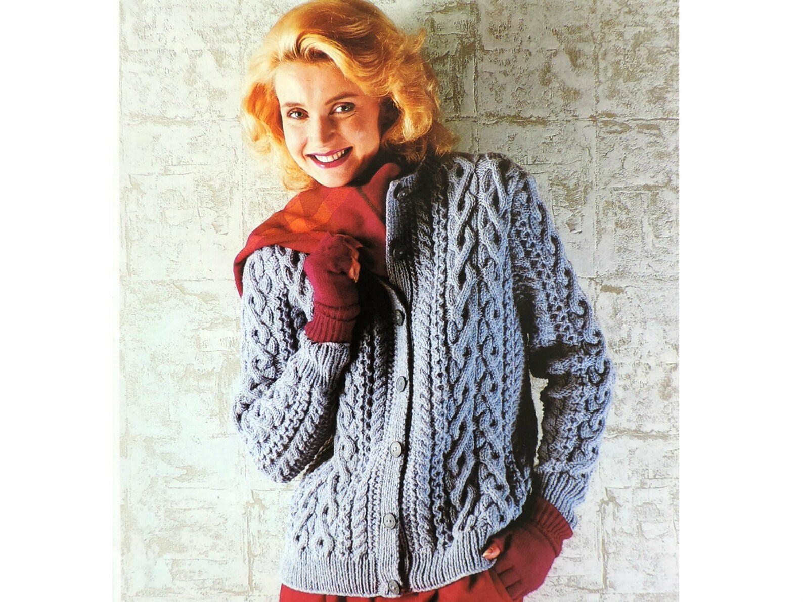 Womens Aran Cardigan Knitting Pattern PDF Ladies 32 34 36 38 Etsy