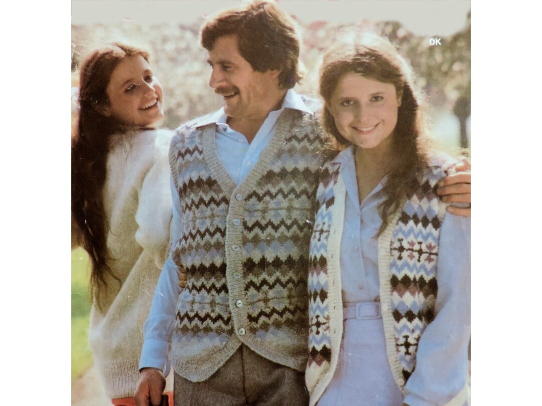 Womens Mens Fair Isle VEST Knitting Pattern PDF Waistcoat Etsy UK