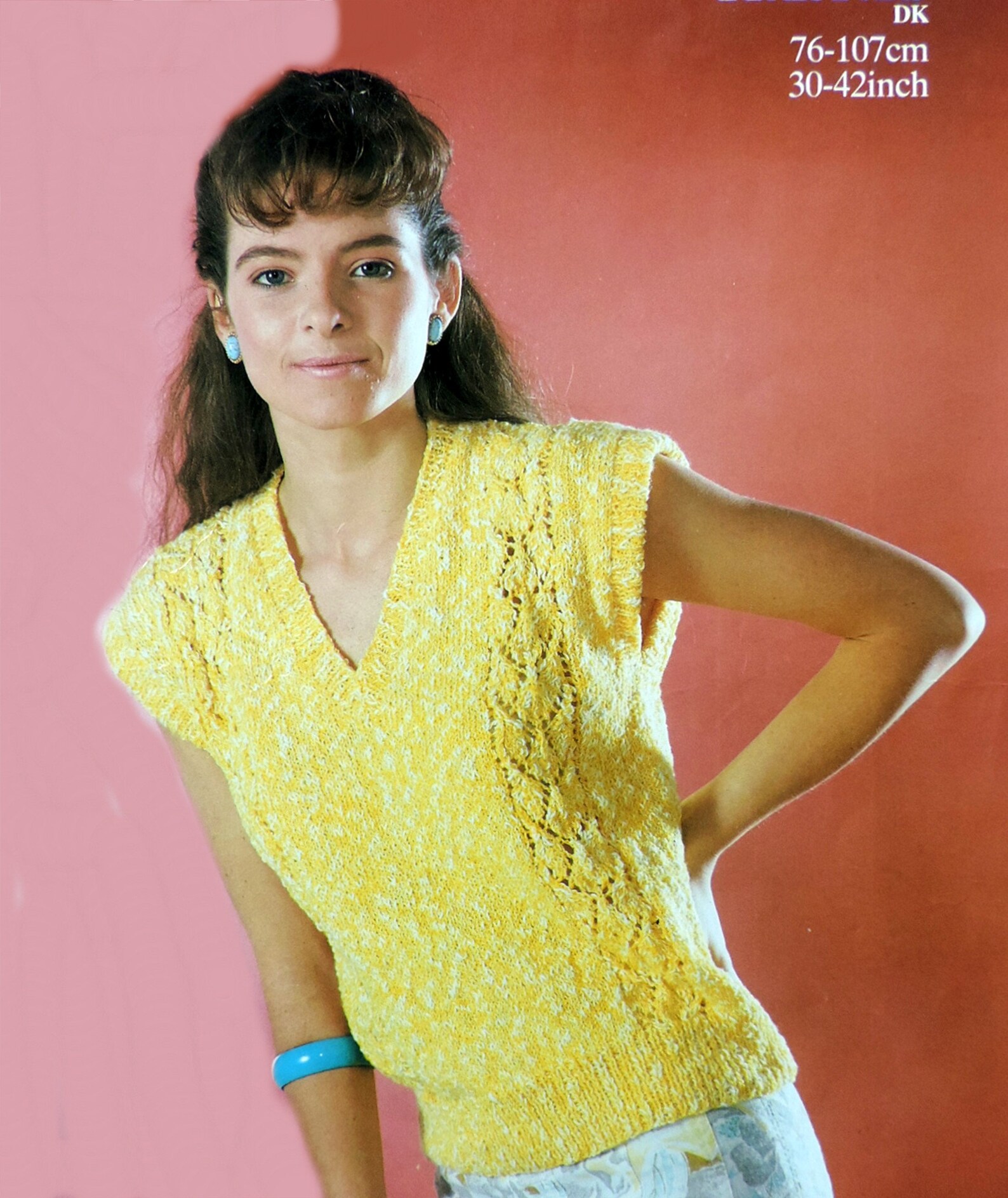 Womens SUMMER TOP Knitting Pattern PDF Ladies V Neck Lacy Etsy
