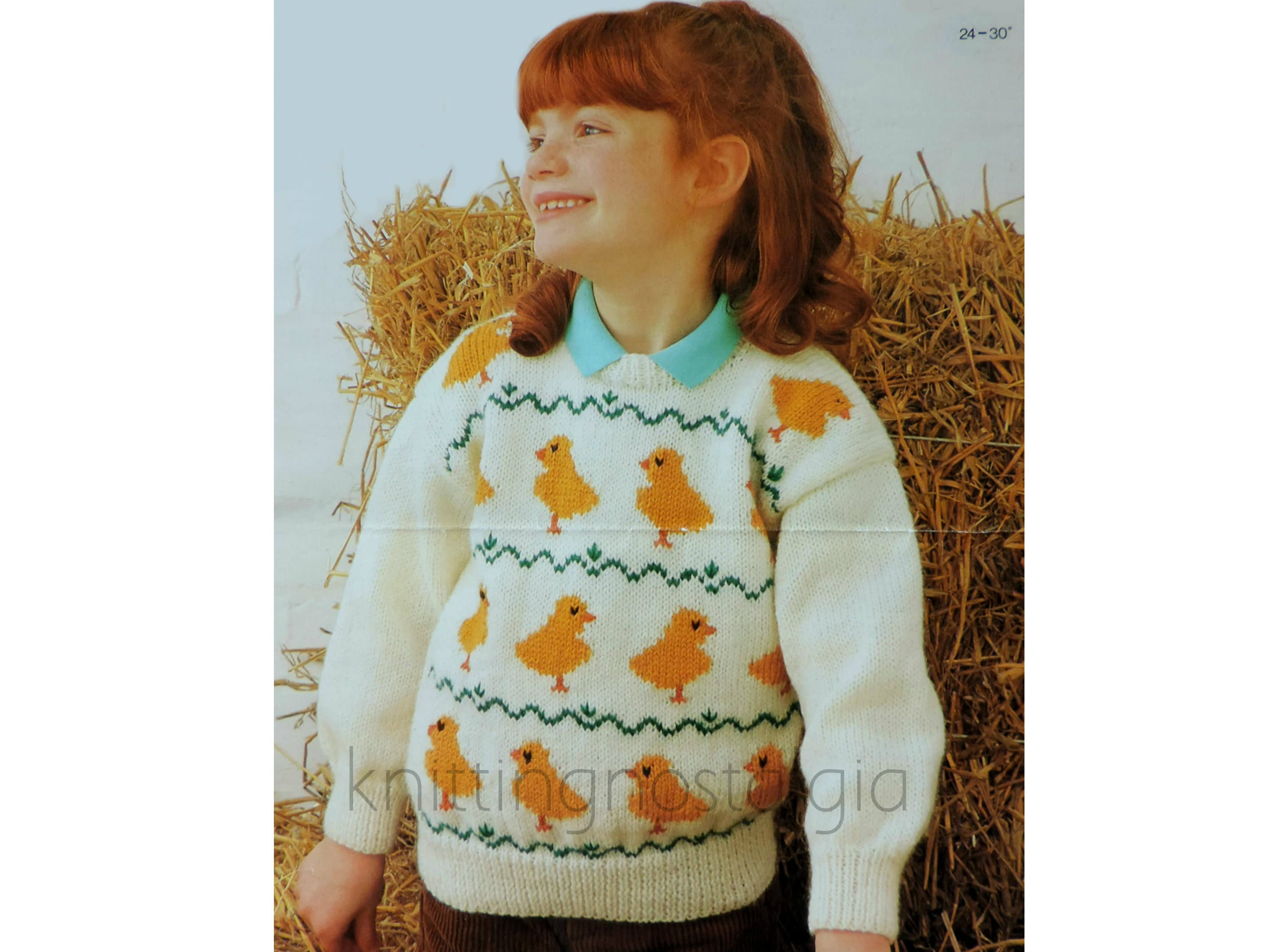 Childrens Baby Chick Sweater Knitting Pattern PDF Springtime - Etsy Norway Childrens Baby Chick Sweater Knitting Pattern PDF Springtime - Etsy Norway