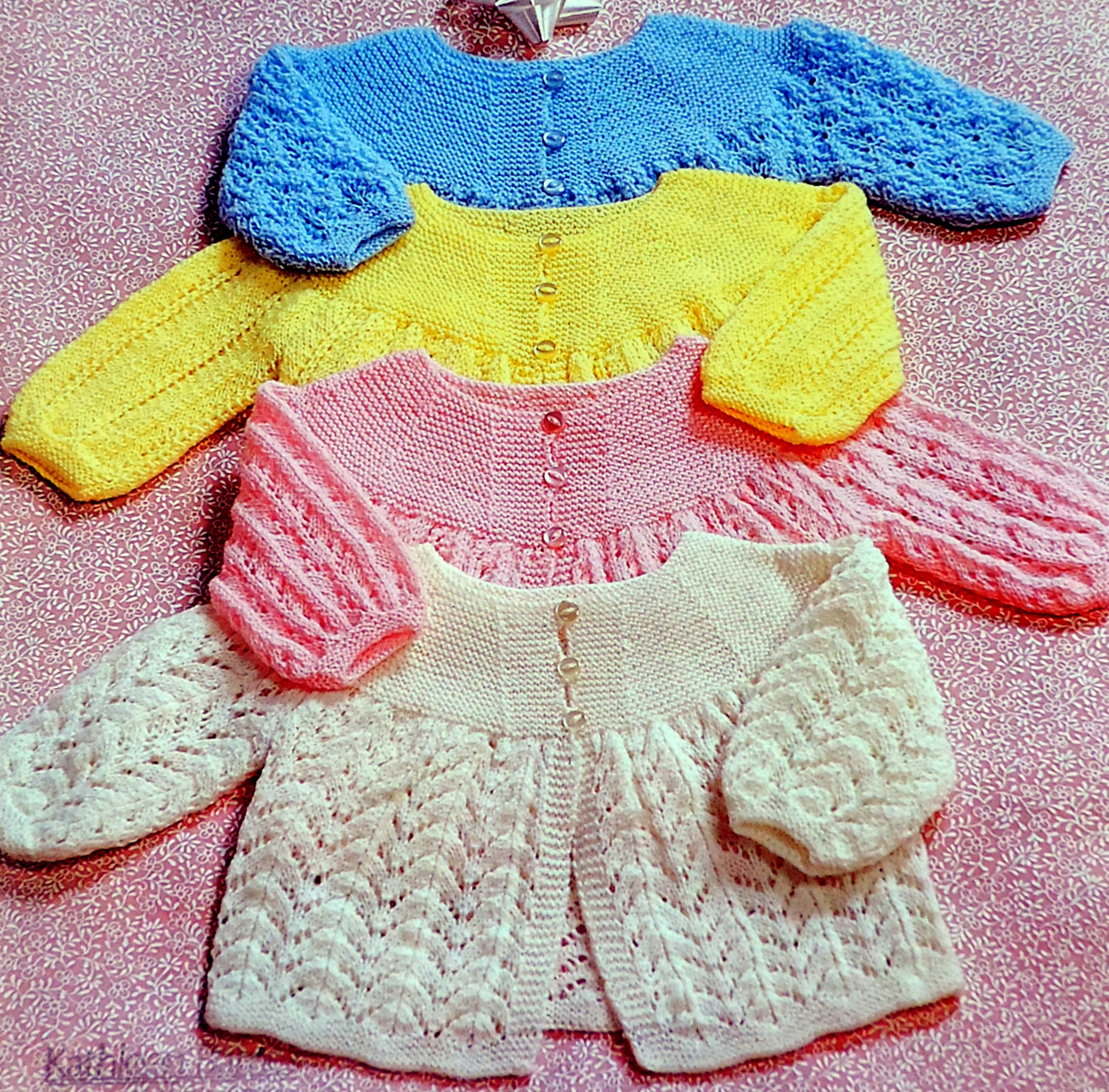 Baby Matinee Coat Knitting Pattern PDF Babies Lacy Jacket Etsy