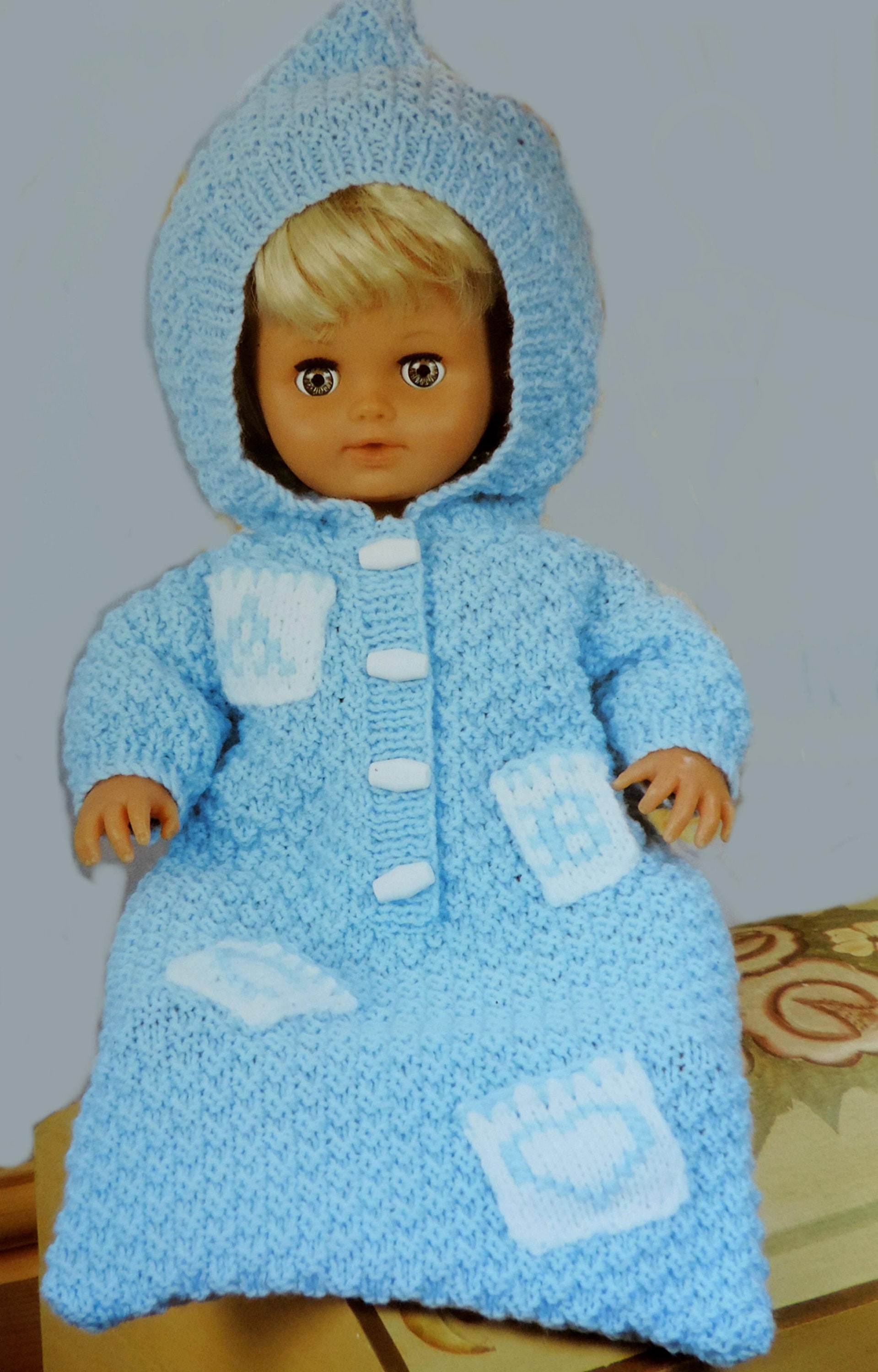 Baby Dolls Clothes Hooded Sleeping Bag Knitting Pattern PDF Etsy