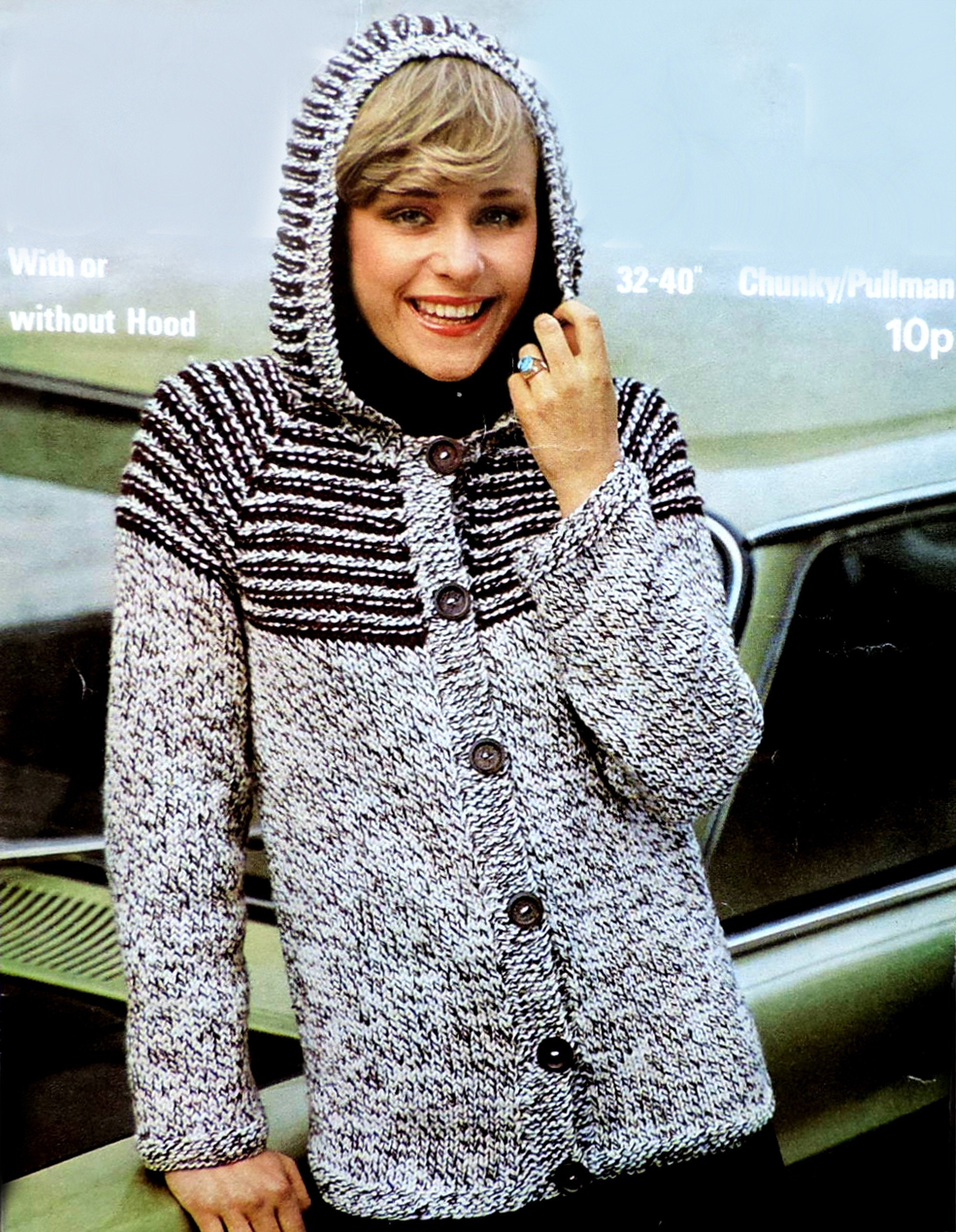 Chunky Hooded Jacket Knitting Pattern PDF Womens Ladies Etsy