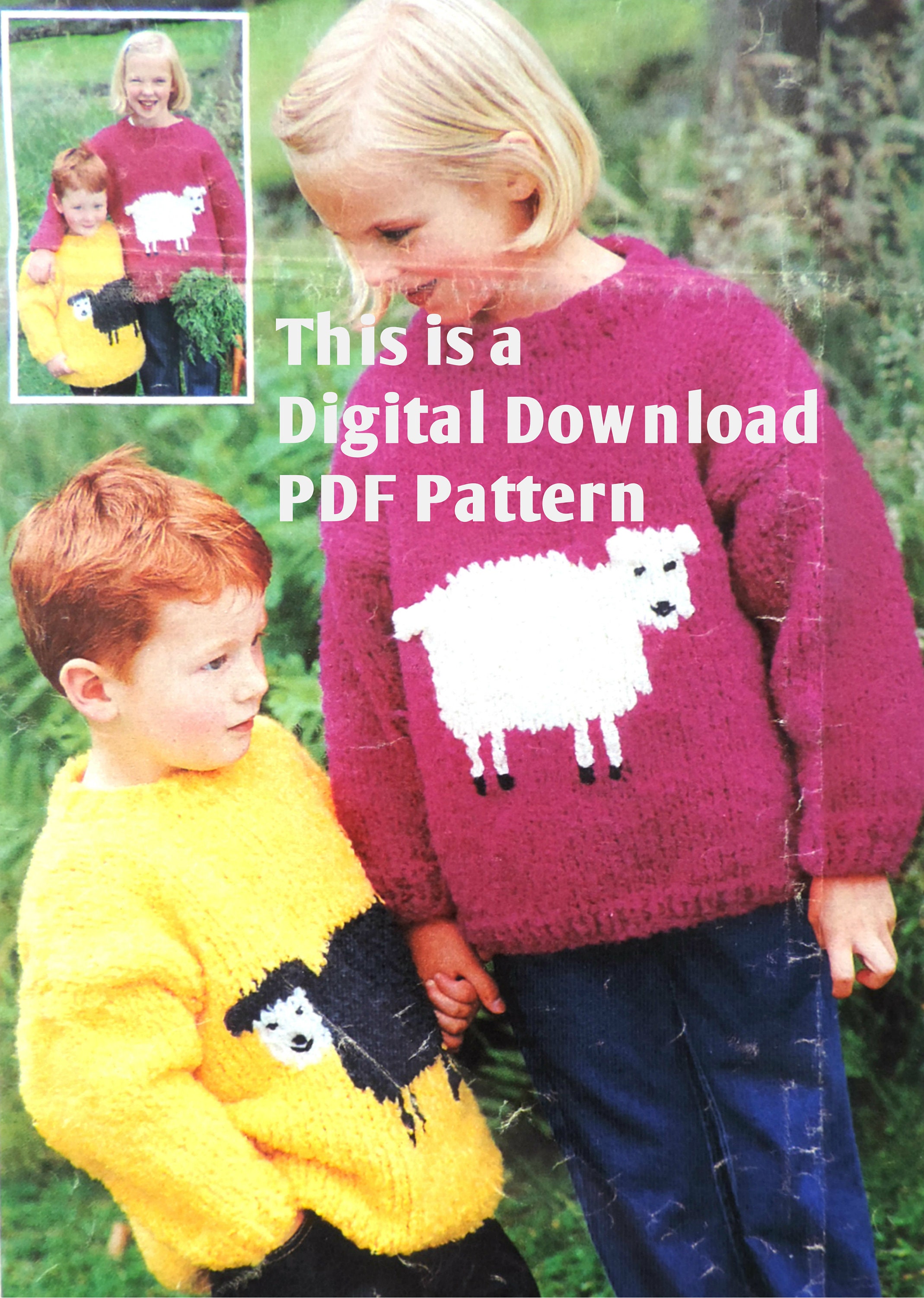 Sheep Sweater Knitting Pattern PDF Childs Girls Boys Toddlers Etsy