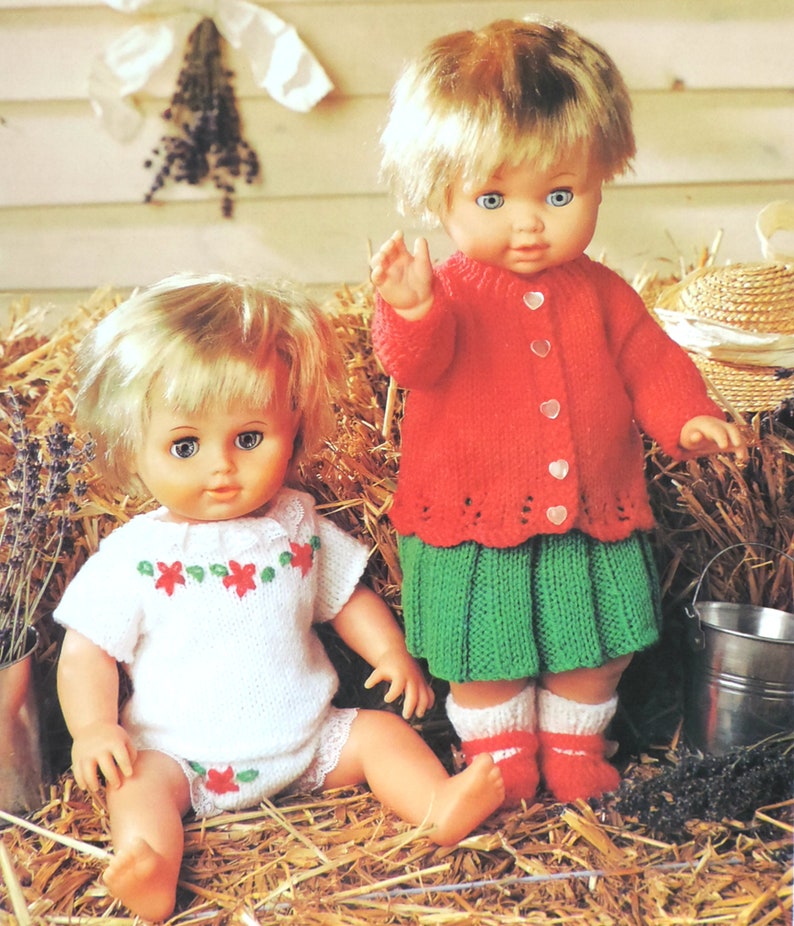 Vest 19-22 inch 15-18 Dolls Clothes Knitting Pattern PDF Socks Skirt Doll Outfit Cardigan Doll Shoes Pants 12-14 Instant Download