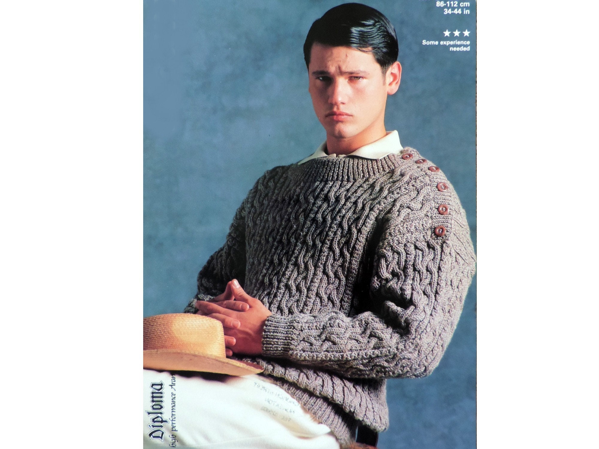 Mens ARAN SWEATER Vintage Knitting Pattern PDF Cable Jumper - Etsy UK
