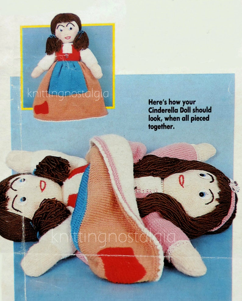 Cinderella Upside Down Doll Vintage Knitting Pattern PDF Etsy UK
