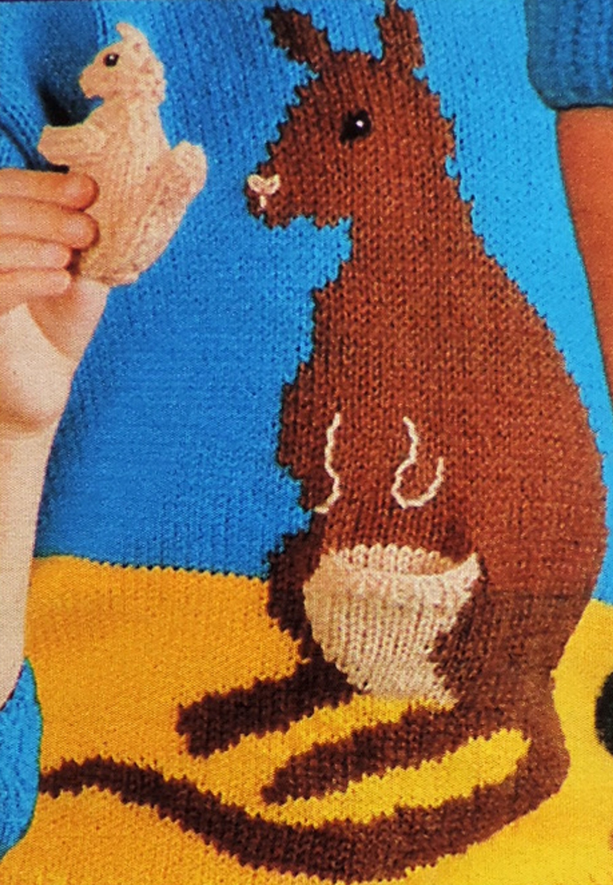 KANGAROO Sweater Knitting Pattern PDF Childs Jumper With Baby Etsy