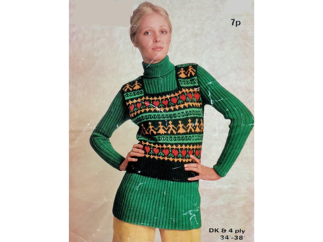 Fair Isle Tank Top Knitting Pattern PDF Womens Ladies Etsy France