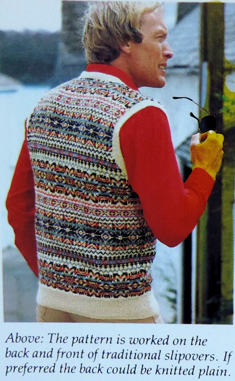 Fair Isle Tank Top Vest Knitting Pattern PDF 3242 Etsy UK