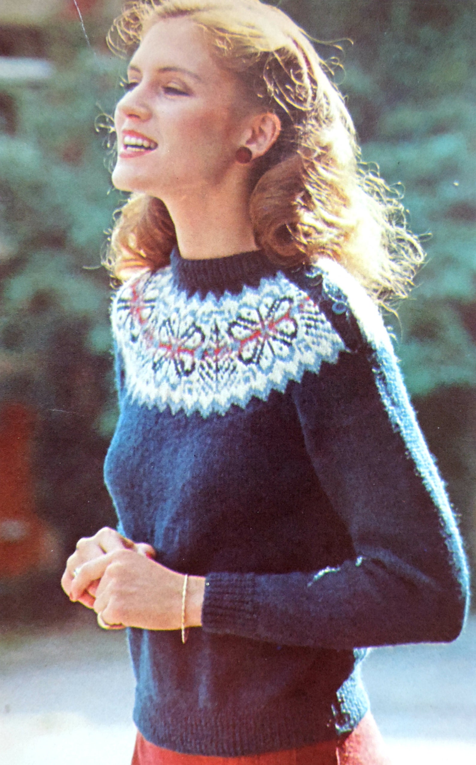 Womens Fair Isle Yoke Sweater Knitting Pattern PDF Ladies Etsy UK