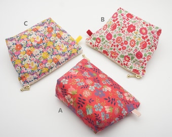 Liberty Tana Lawn /Cotton Pouch /Cosmetic Pouch /Toiletry Zip Purse /Gift for mom, Birthday, Bridesmaids, girlfriend, Christmas, or Holidays