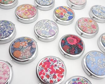 Liberty Jewelry Box/ Foldable Mirror/ Medicine Organizer/ Accessory Case/ Mint Box/ Pill Case/ Gift for her, Bridesmaids, Mom, or Valentine