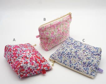 Liberty of London /Cotton Pouch /Cosmetic Pouch /Toiletry Zip Purse /Floral Purse/ Gift for her, mom, Birthday, Bridesmaids, or Valentine