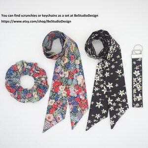 Liberty Scarf/ Skinny Scarf/ Women's Scarves/ Floral Scarf/ Spring Scarves/ Neck Tie/ Purse Scarf/ Gift for Mom, Bridesmaids or Valentine image 13