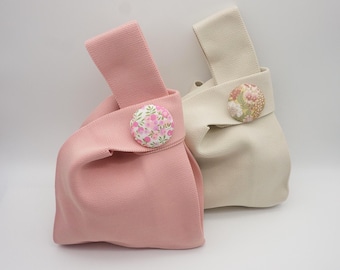 Liberty of London/ Bag Pins/ Brooch/ Japanese Style Knot Wrist Bag/ Knitted Tote/ Bag Accessories/ Gift for Mom, Bridesmaids, or Valentine