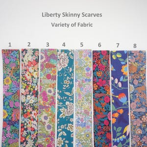 Liberty Scarves/ Skinny Scarf/ Floral Spring Scarf/ Bandeau/ Necktie/ Purse Scarf /Hair tie/ Gift for Mom, Bridesmaids, her, or Mother&#39;s day