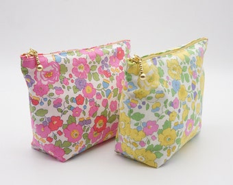 Liberty Tana Lawn /Cotton Pouch /Cosmetic Pouch /Toiletry Zip Purse /Gift for mom, Birthday, Bridesmaids, girlfriend, Christmas, or Holidays