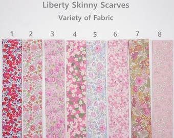 Liberty of London Scarves/ Skinny Scarf/ Women's Scarves/ Spring Scarf/ Neck Tie/ Purse Scarf/ Gift for her Mom, Bridesmaids or Valentine