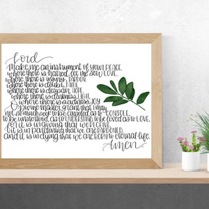St. Francis of Assisi Prayer, Horizontal Layout, Printable Wall Art, Digital Download, Lord make me an instrument of your peace