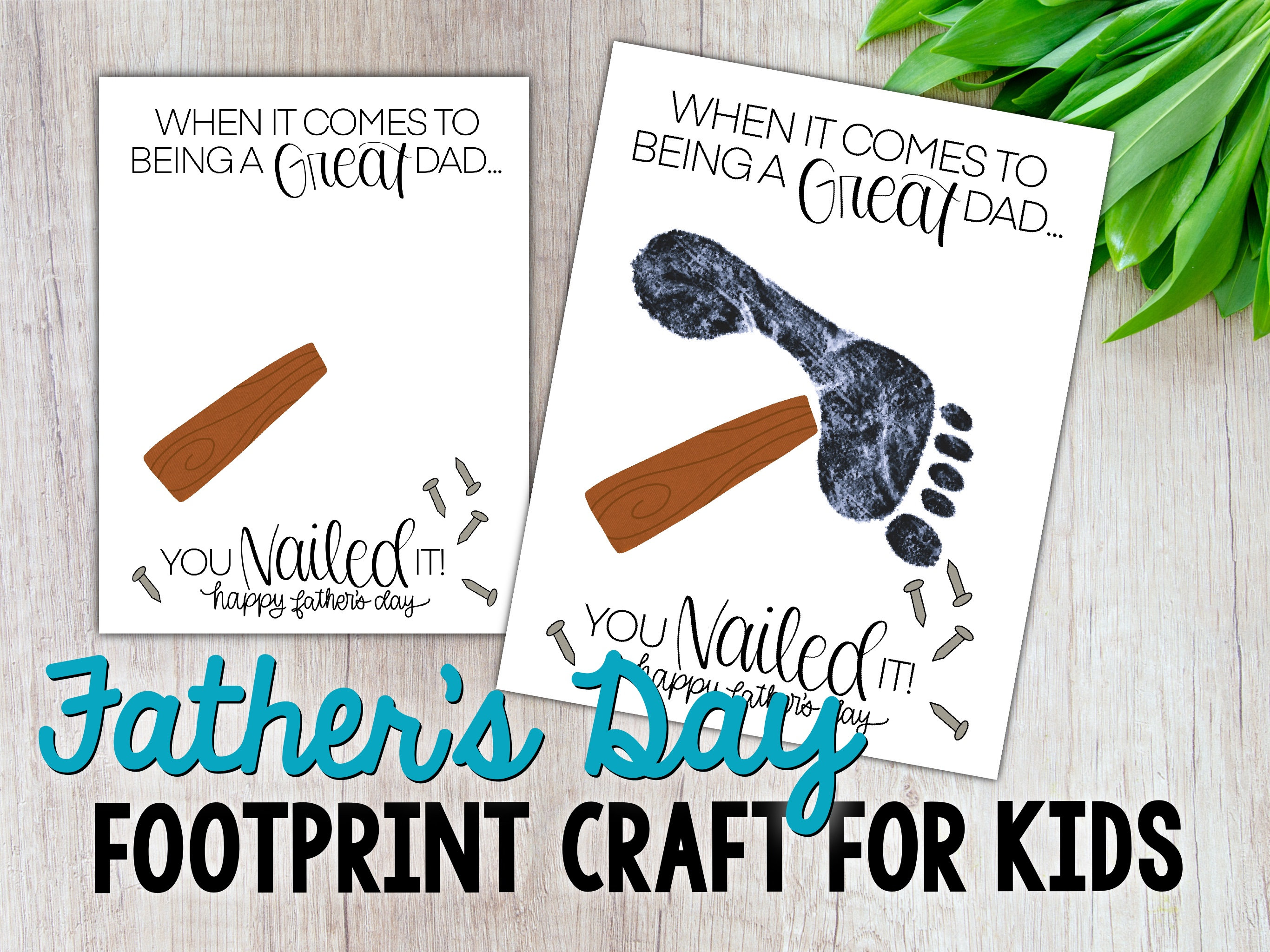 Teddy Bear Footprint Craft Father's Day Footprint Card Ideas