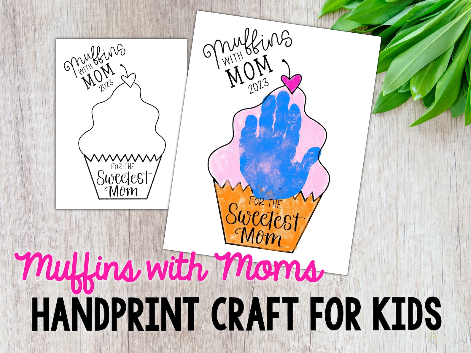 Muffins With Mom Mothers Day Craft DIY Handprint Craft Etsy