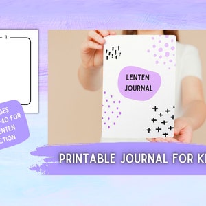 Lenten Journal for Kids, Daily Reflections, Prayer, Digital Download, Printable Workbook