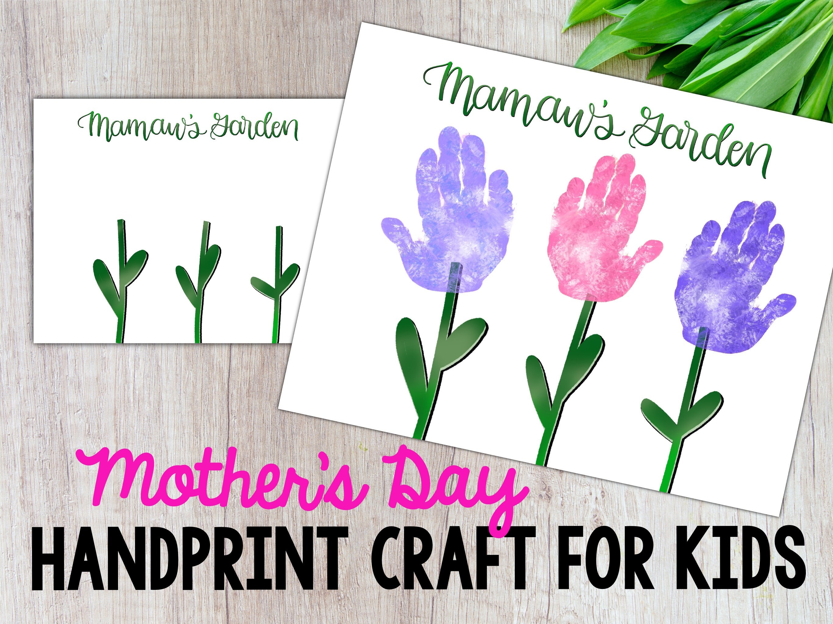 Mamaws Garden Handprint Craft for Kids Mothers Day | Etsy