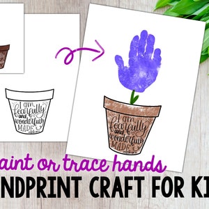 I Am Fearfully And Wonderfully Made, Handprint Craft for Kids, Psalm 139:14, Sunday School, DIY, Digital Download, Printable Flower Craft