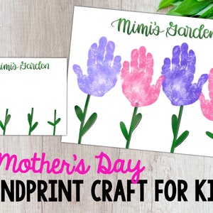 Mimis Garden, Handprint Craft for Kids, Mothers Day, Birthday, Keepsake ...
