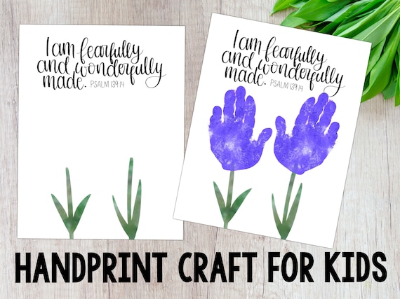 I Am Fearfully And Wonderfully Made Handprint Craft for Kids