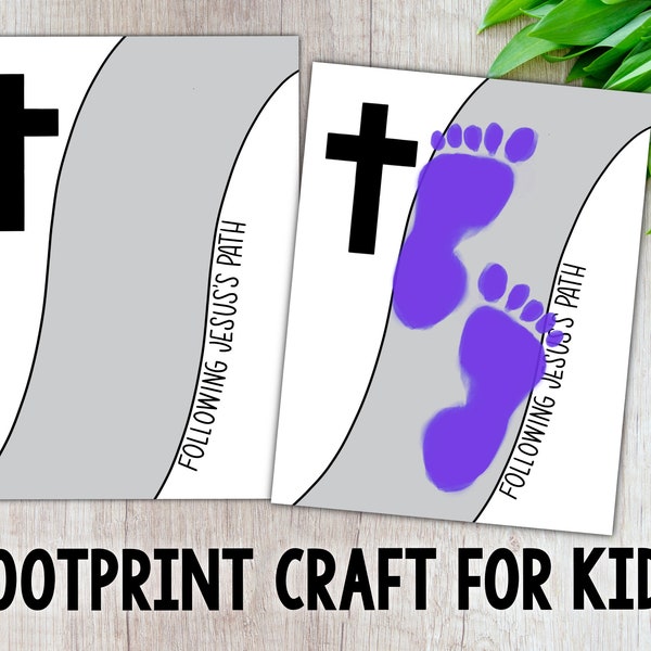 Following Jesus’s Path, Footprint Craft for Kids, Lent, Sunday School, Digital Download, Printable Craft