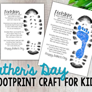 Father’s Day Footprint Craft, Following In Your Footsteps, DIY Craft, Digital Download, Printable