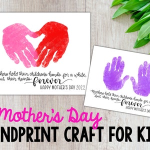 Mothers Day Craft, DIY Handprint Craft, Mothers Day Handprint, Digital Download, Printable