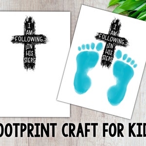 Following In His Steps, Footprint Craft for Kids, Lent, Sunday School, Digital Download, Printable Craft