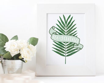 Hosanna Palm Branch Print, Palm Sunday, Easter, Holy Week, Lent, Catholic Wall Art, Printable Home Decor, Digital Download
