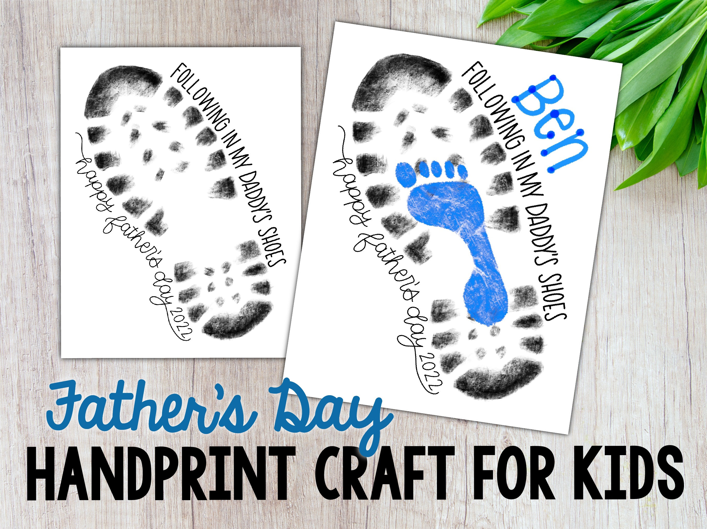Fathers Day Footprint DIY Craft Following in My Daddys photo