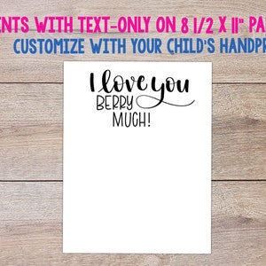 Handprint Craft for Kids, I Love You Berry Much, Strawberry Handprint, DIY Craft, Digital Download, DIY Printable Gift, Valentines Day image 2