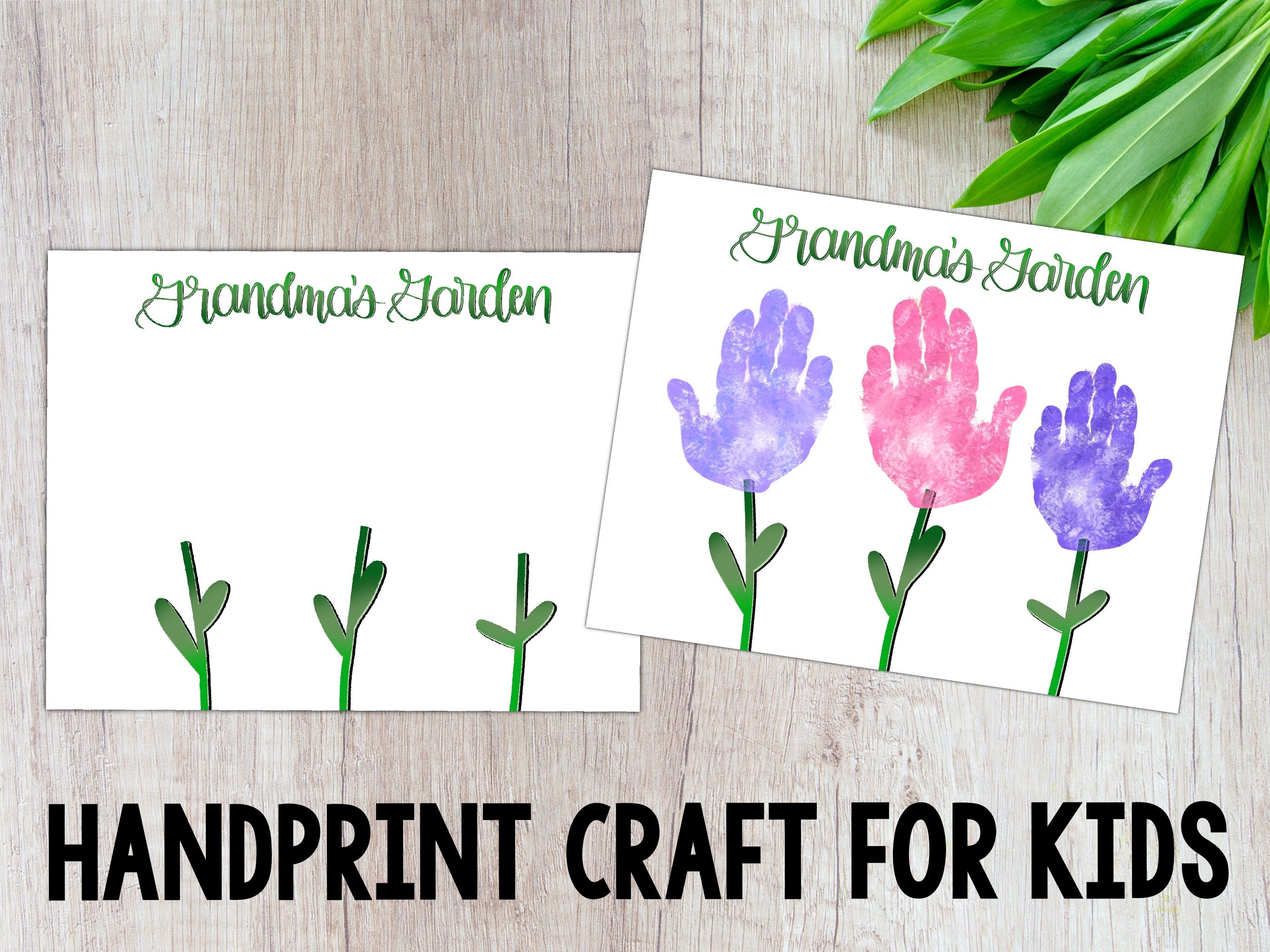 Grandmas Garden Handprint Craft for Kids Mothers Day Etsy Canada