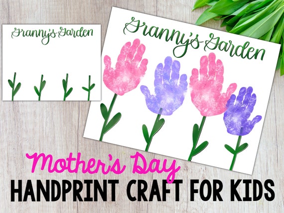 Granny's Garden, Handprint Craft for Kids, Mother's Day, Birthday