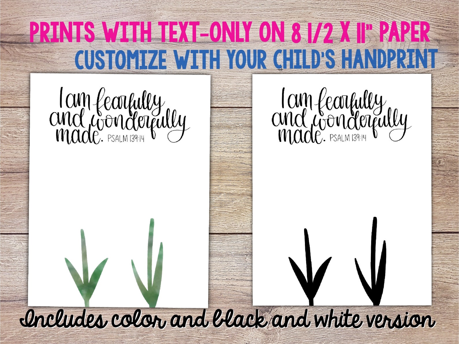 I Am Fearfully and Wonderfully Made, Handprint Craft for Kids, Psalm ...