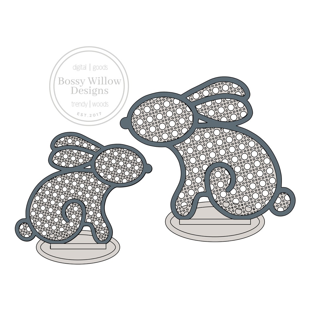 SVG Digital Instant Download Laser Cut File Rattan Rabbit Set - Etsy
