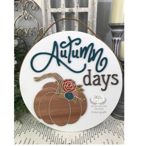 SVG Digital Instant Download Laser Cut File Autumn Days Floral Pumpkin Fall Design