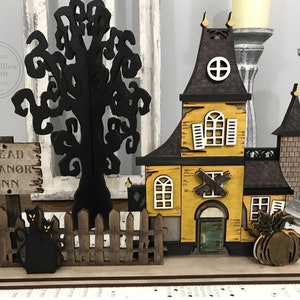 SVG Digital Instant Download Laser 6 MM Material Tested Cut File Haunted Mansion 3D Tabletop Mantle Spooky Halloween Decor Scene on Stands