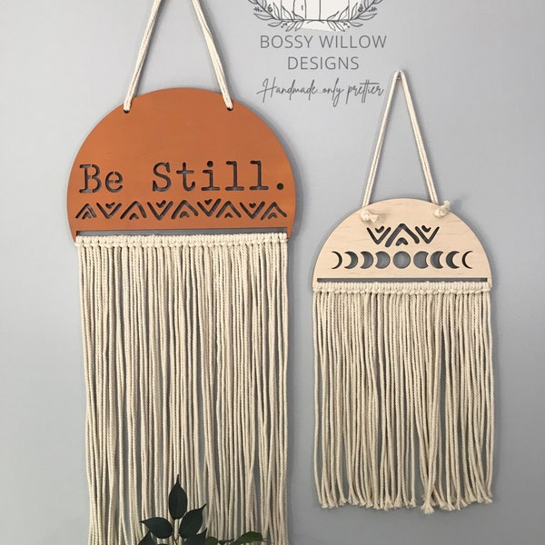 SVG Digital Instant Download Laser Cut File Boho Be Still Macramé Wall Hanging Set