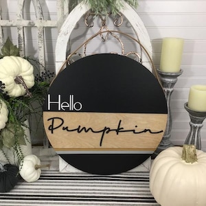 SVG Digital Instant Download Laser Cut File Hello Pumpkin Split Round Design